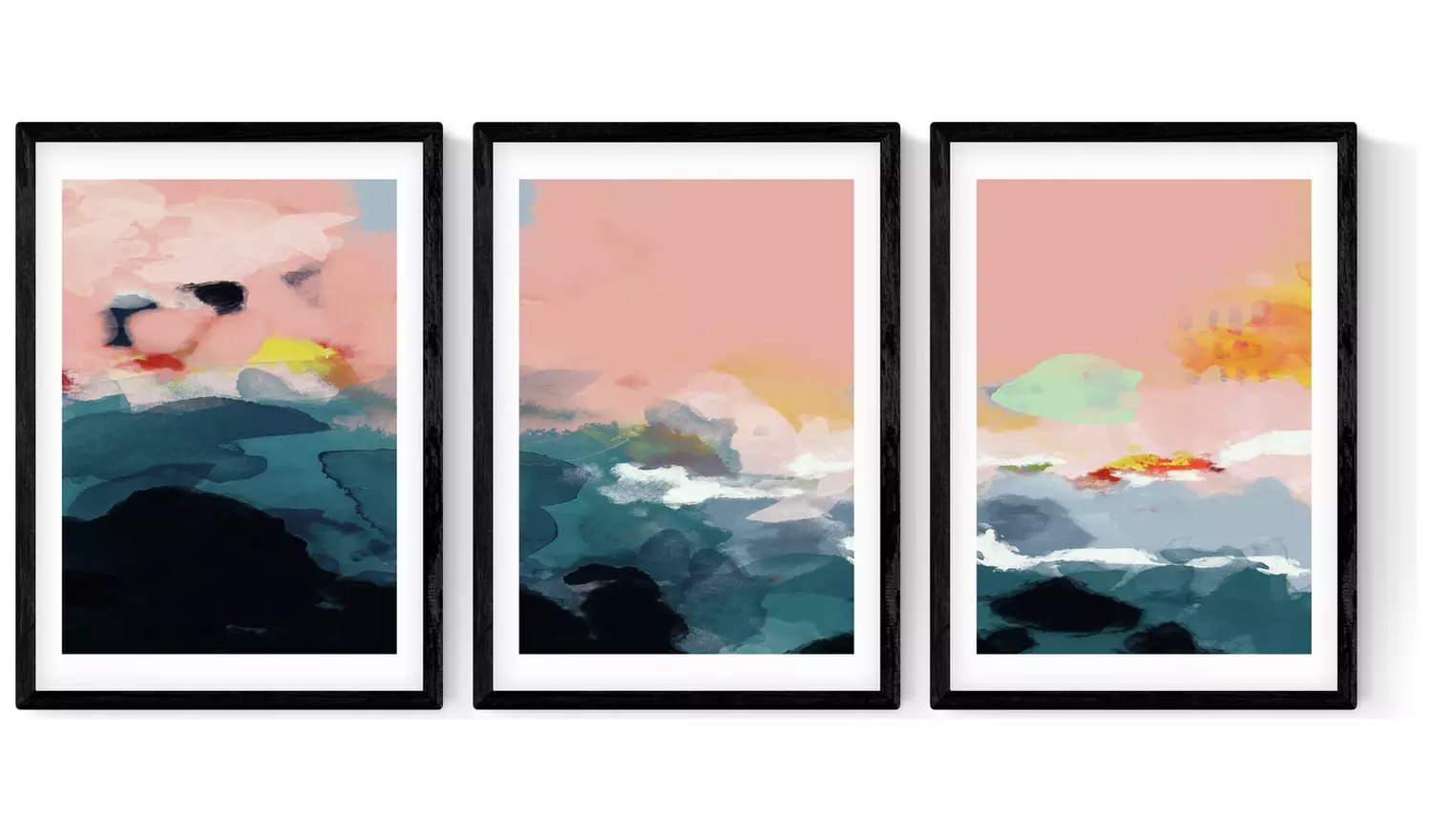 East End Prints Landscape Black Frame Art Print Set - A2