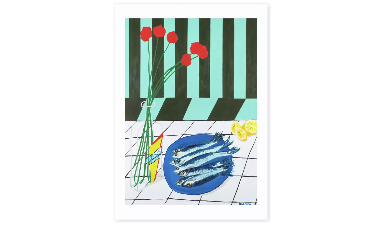 East End Prints Striped Sardines Art Print - A2