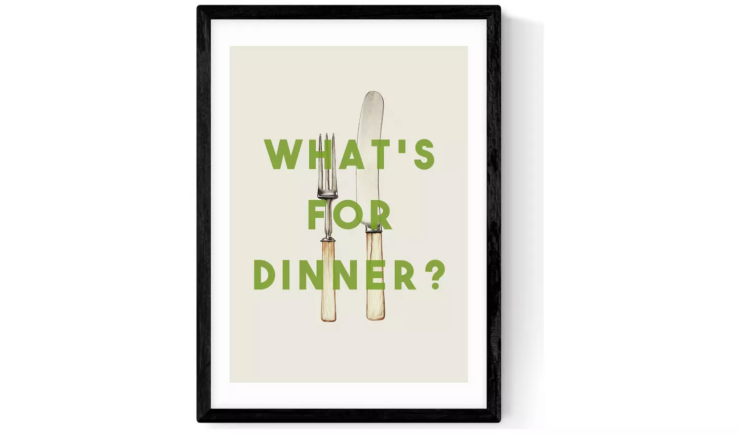 East End Prints Whats For Dinner Black Frame Art Print - A3