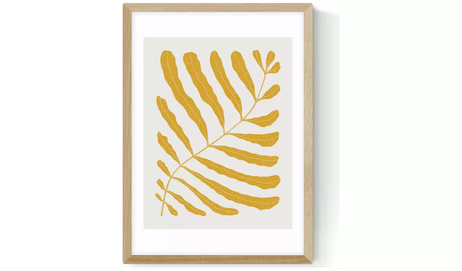 East End Prints Yellow Plant Oak Frame Art Print - A2