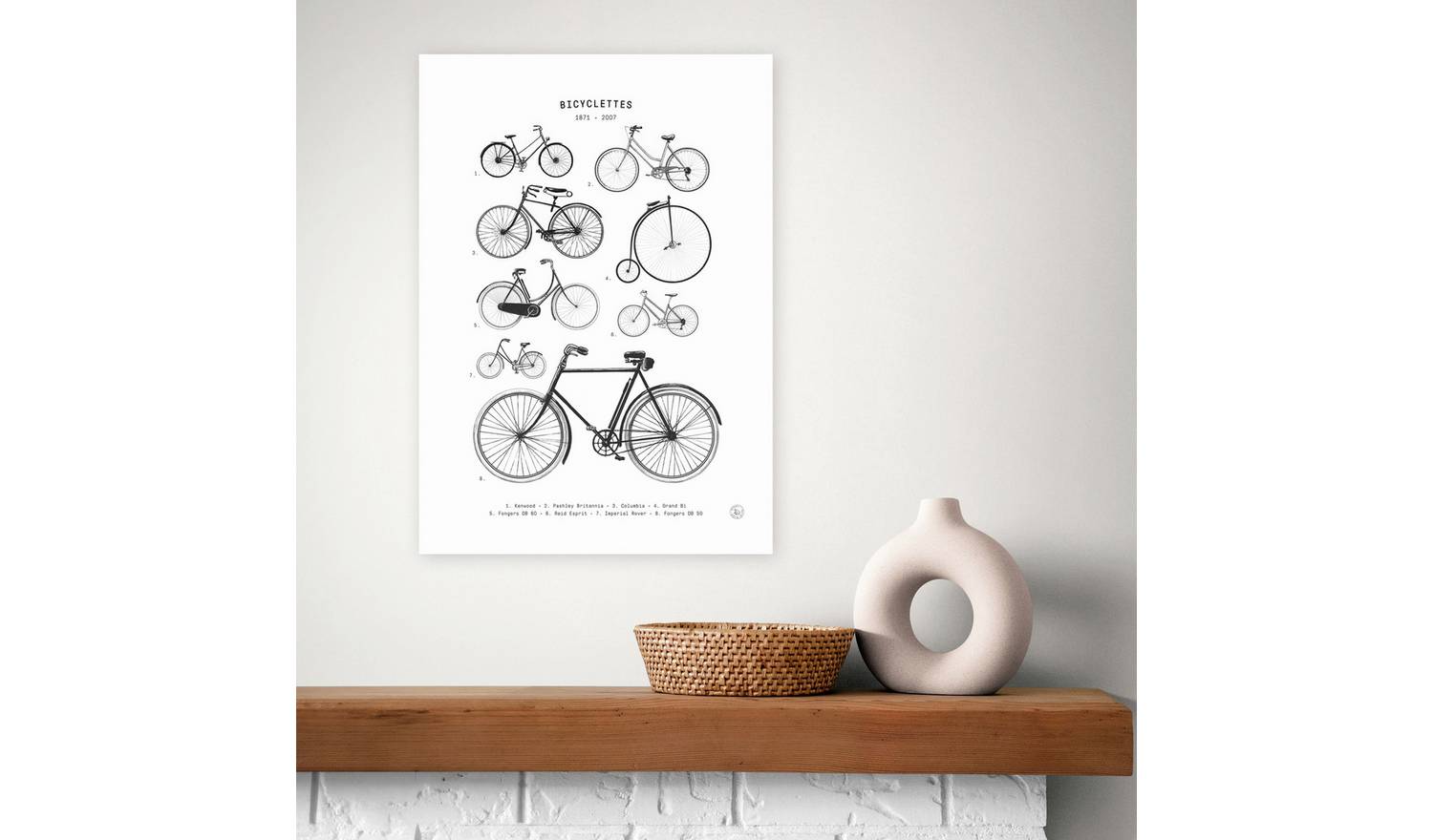 East End Prints Bicyclettes Art Print - A3
