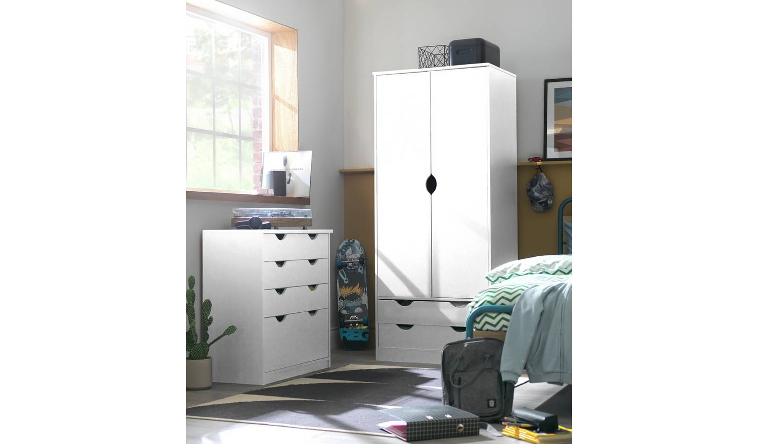 Habitat Kids Pagnell 2 Piece 2 Door Wardrobe Set - White