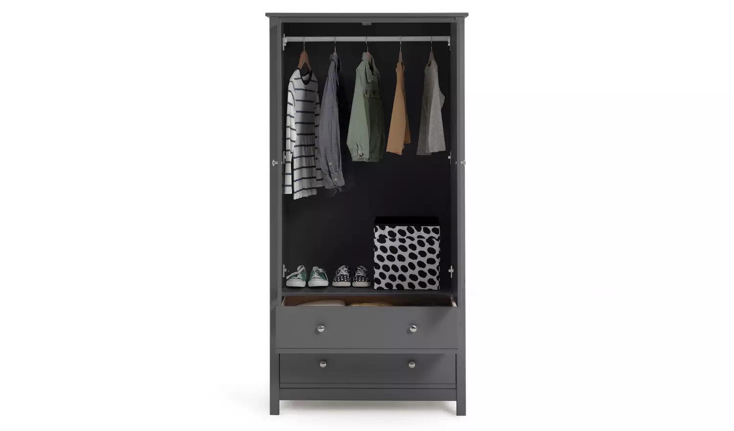 Habitat Brooklyn 3 Piece 2 Door Tall Wardrobe Set -Grey