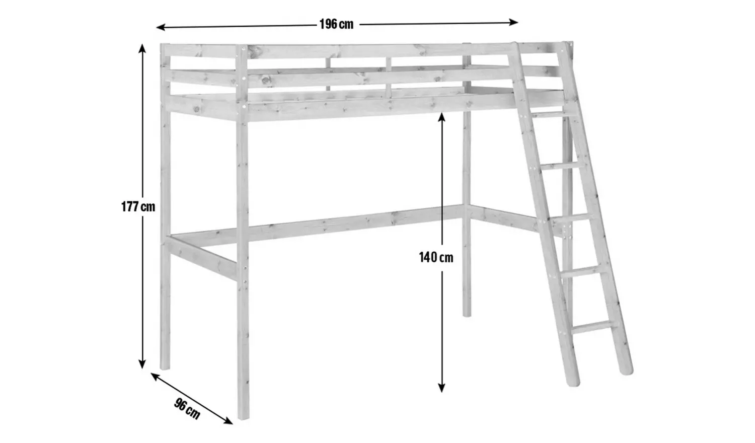 Argos Home Kaycie High Sleeper Single Bed Frame - Pine