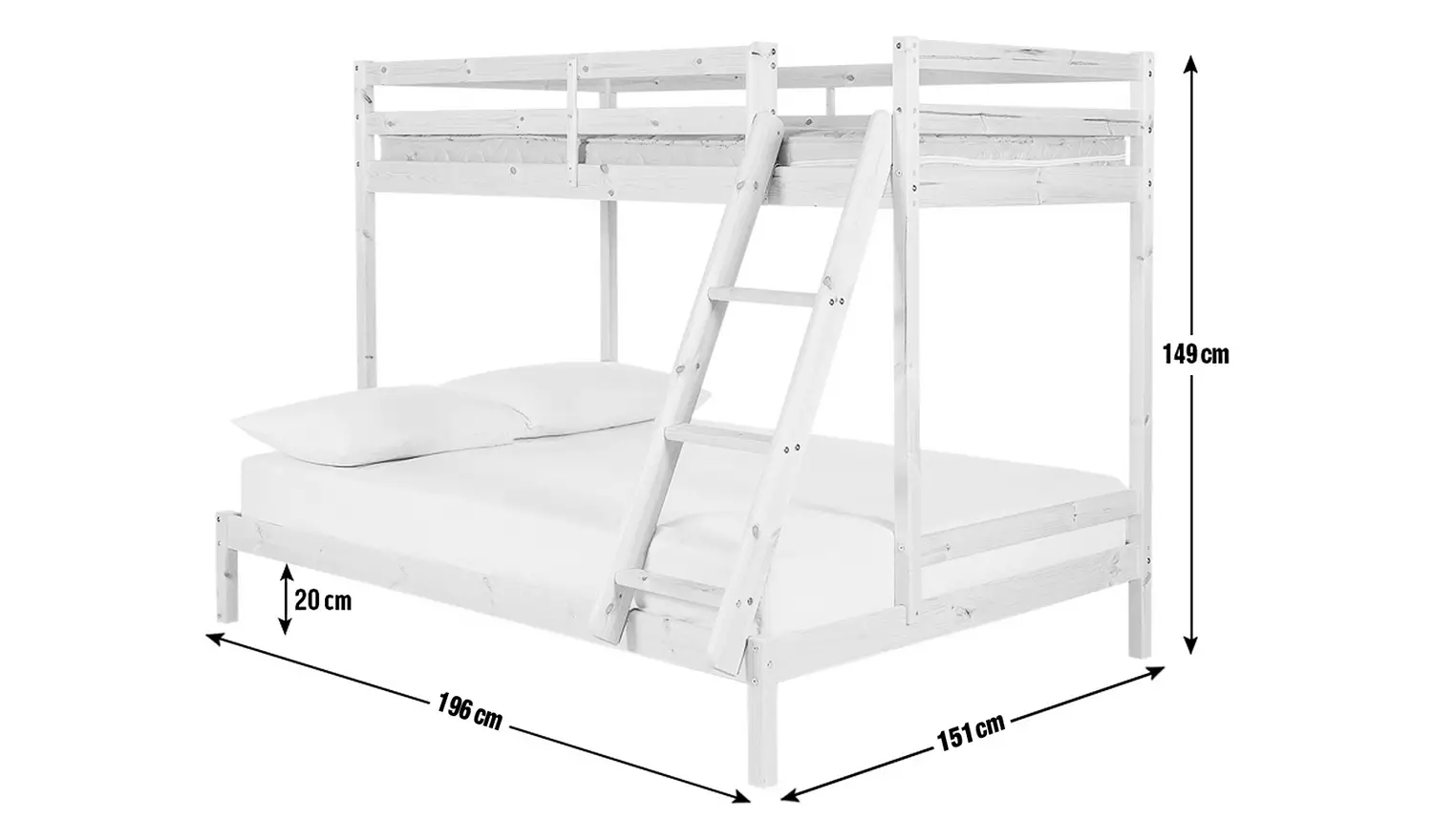 Argos Home Kaycie Triple Bunk Bed Frame - White