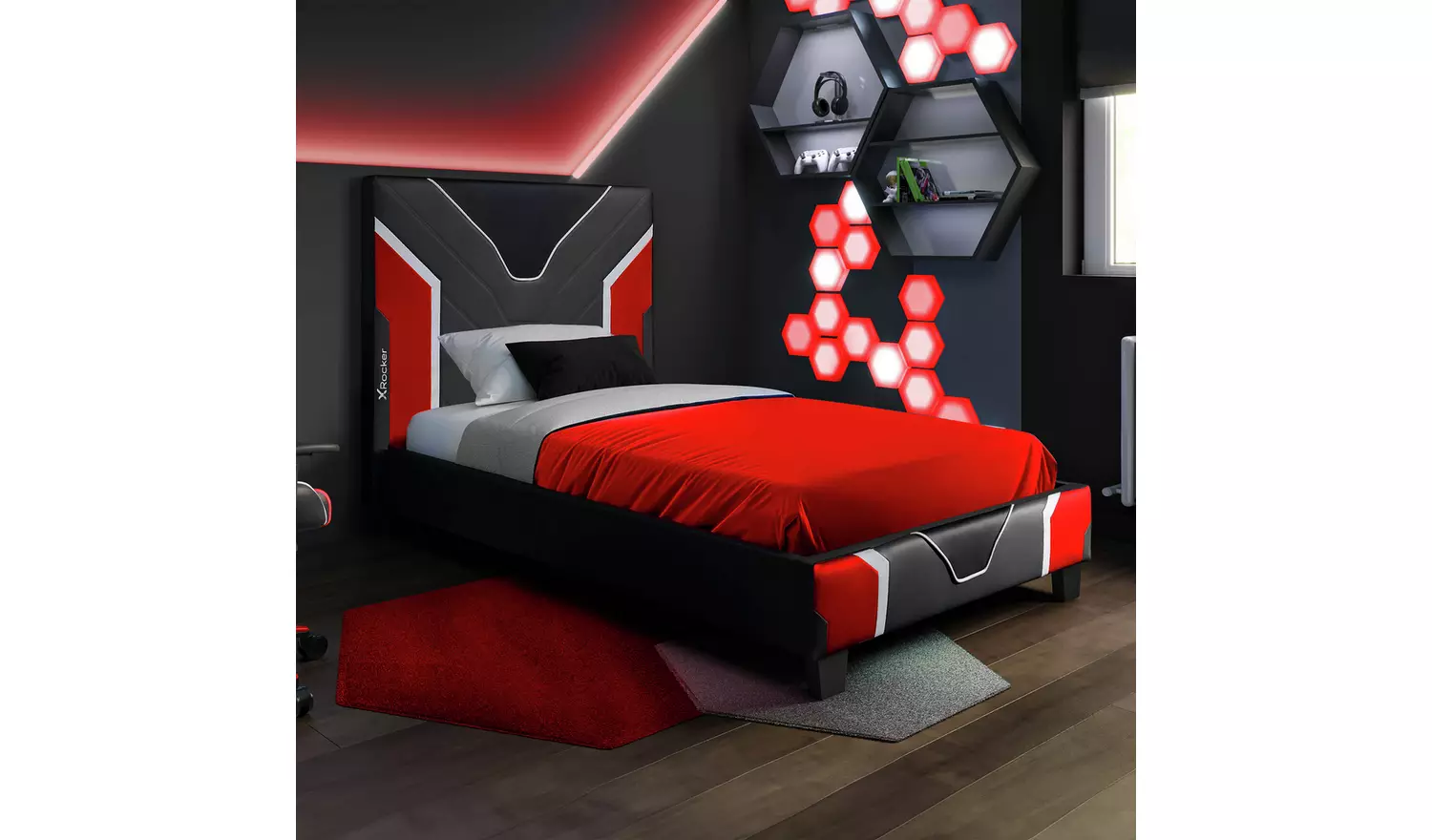 X Rocker Chromis Single Bed in a Box - Red