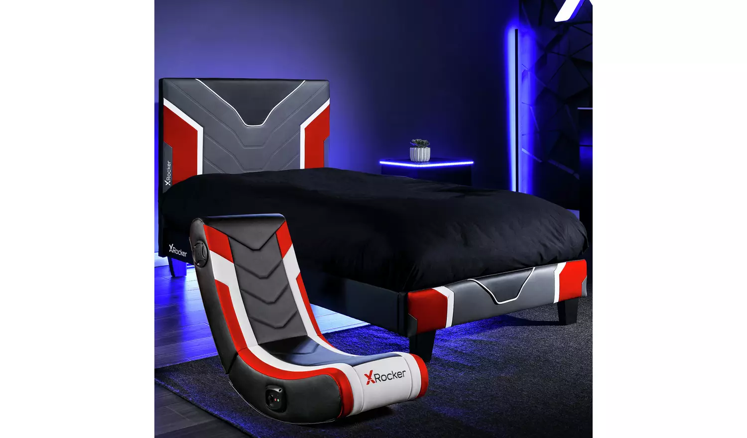 X Rocker Chromis Single Bed in a Box with Mattress - Red