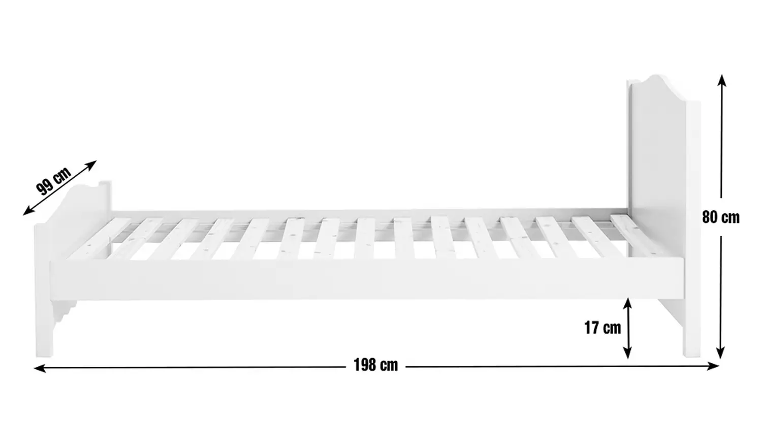 Habitat Serena Scallop Single Bed Frame – Ivory