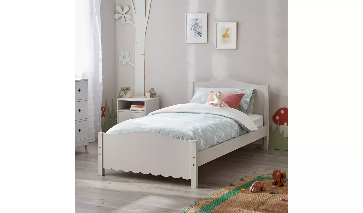 Habitat Serena Scallop Single Bed Frame – Ivory