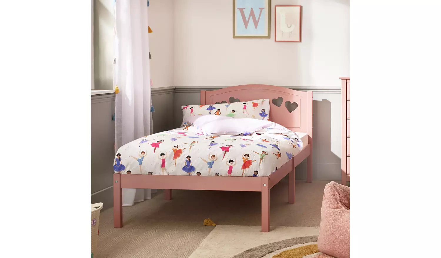 Argos Home Mia Single Bed Frame - Pink