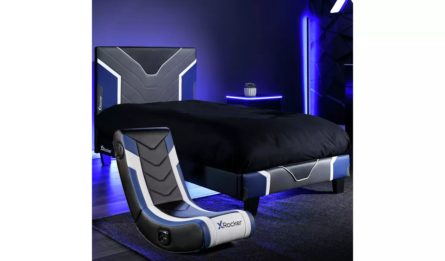 X Rocker Chromis Single Bed in a Box - Blue