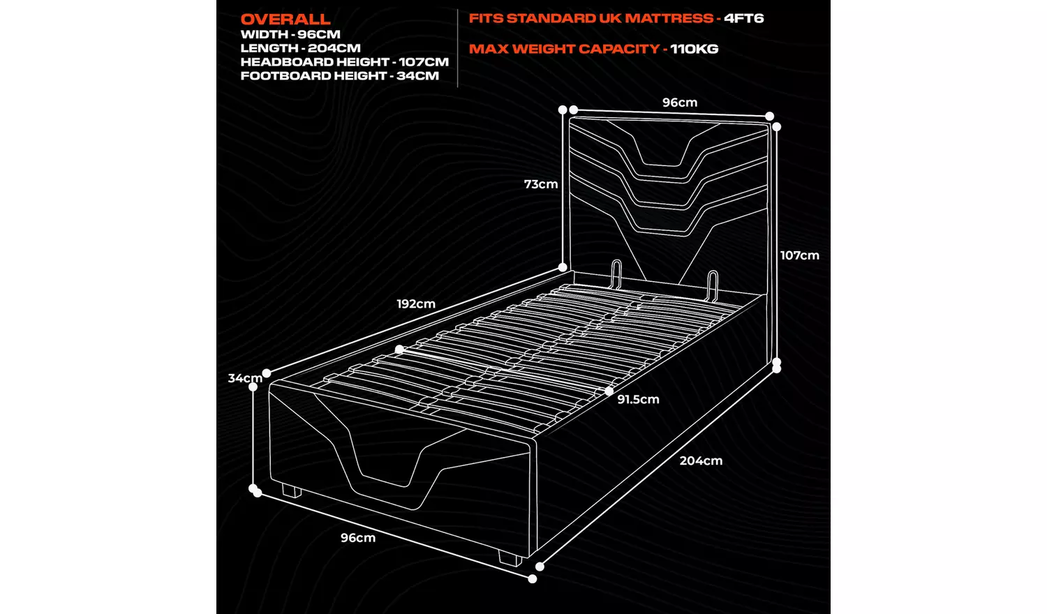 X Rocker Cosmos RGB Single Bed - Black