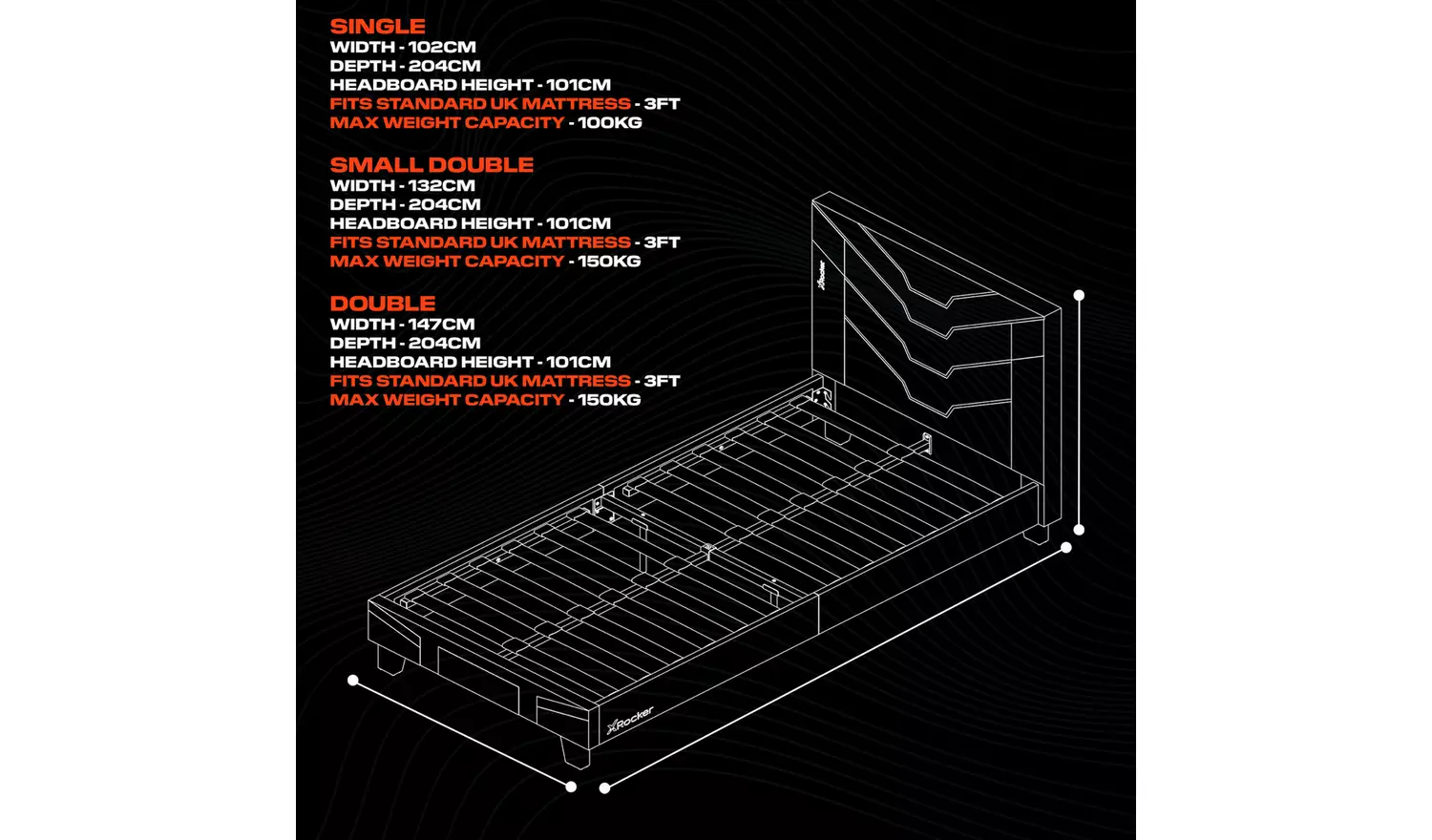 X Rocker Cerberus Gaming Bed in a Box Double - Blue