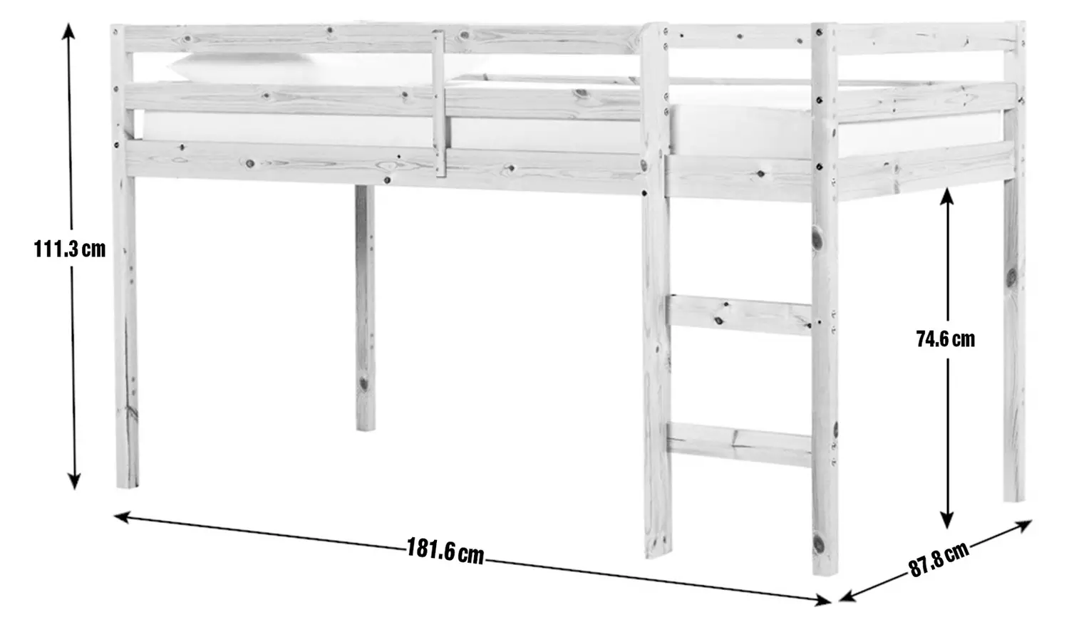 Argos Home Kaycie Mid Sleeper Shorty Bed Frame - White