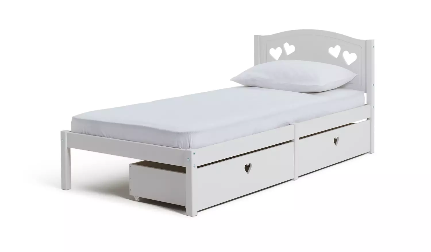 Argos Home Mia Single Bed Frame with 2 Drawers - White