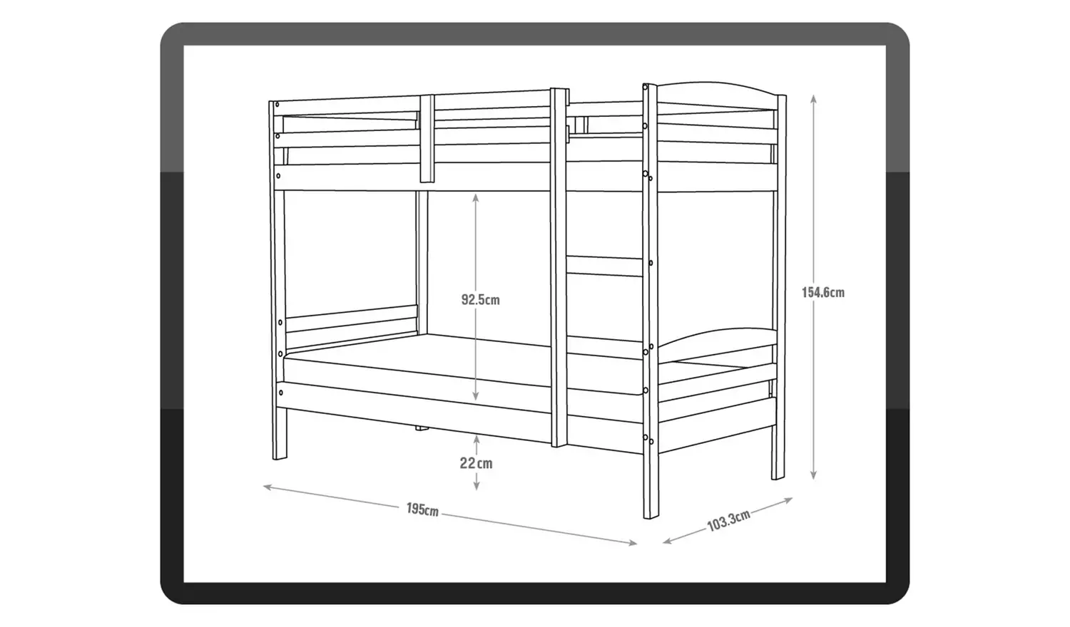 Argos Home Josie Single Bunk Bed Frame - Pine