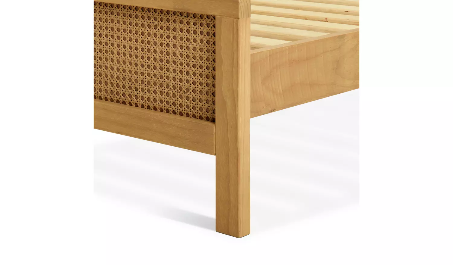 Habitat Kids Single Rattan Bed Frame - Oak Stain