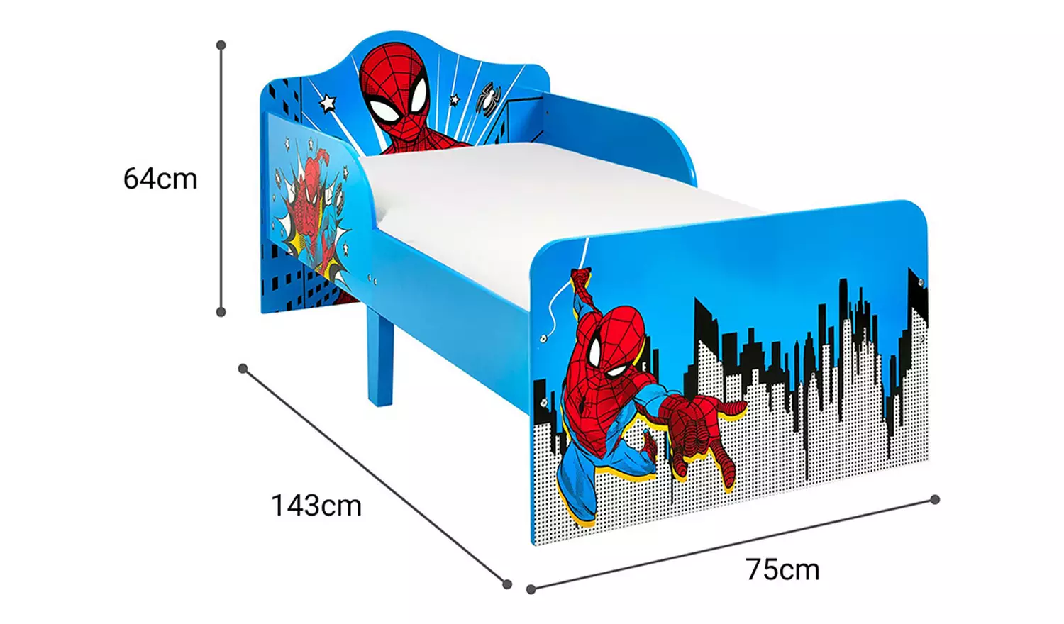 Disney Marvel Spiderman Toddler Bed - Blue