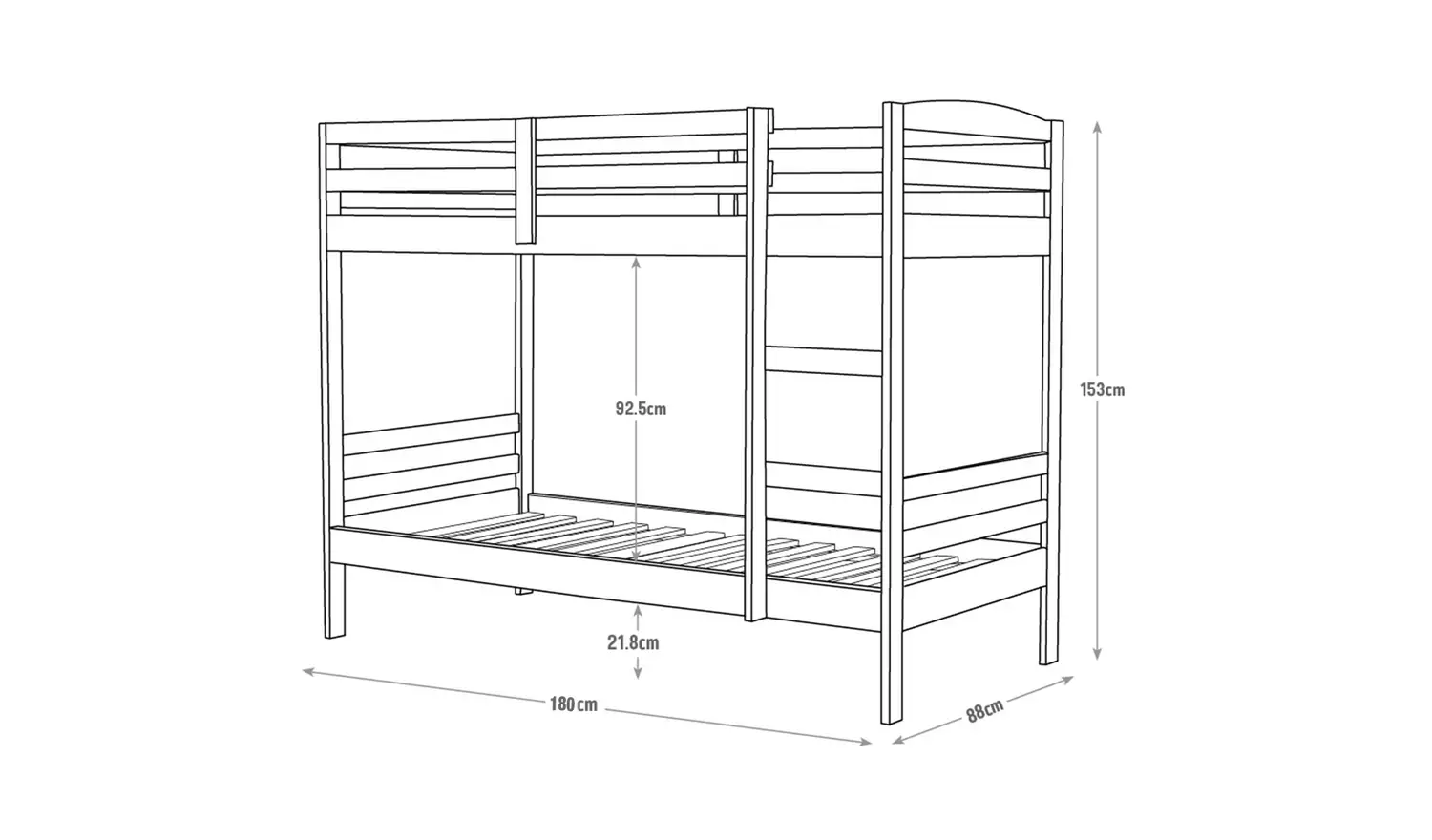 Argos Home Josie Shorty Bunk Bed & 2 Kids Mattresses - White