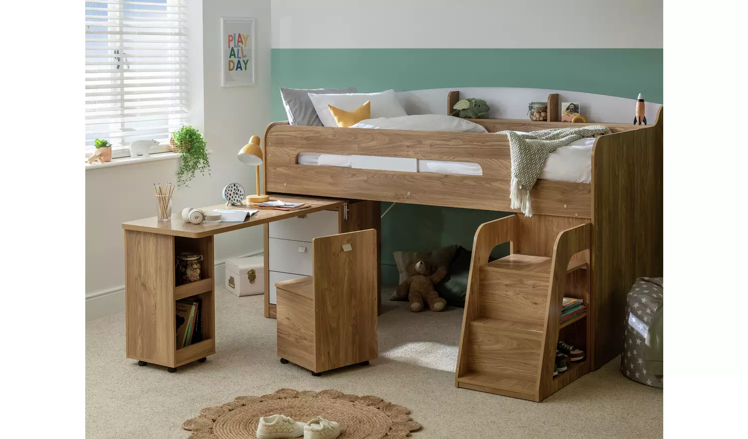 Habitat Ultimate Storage Mid Sleeper&Kids Mattress -Beech