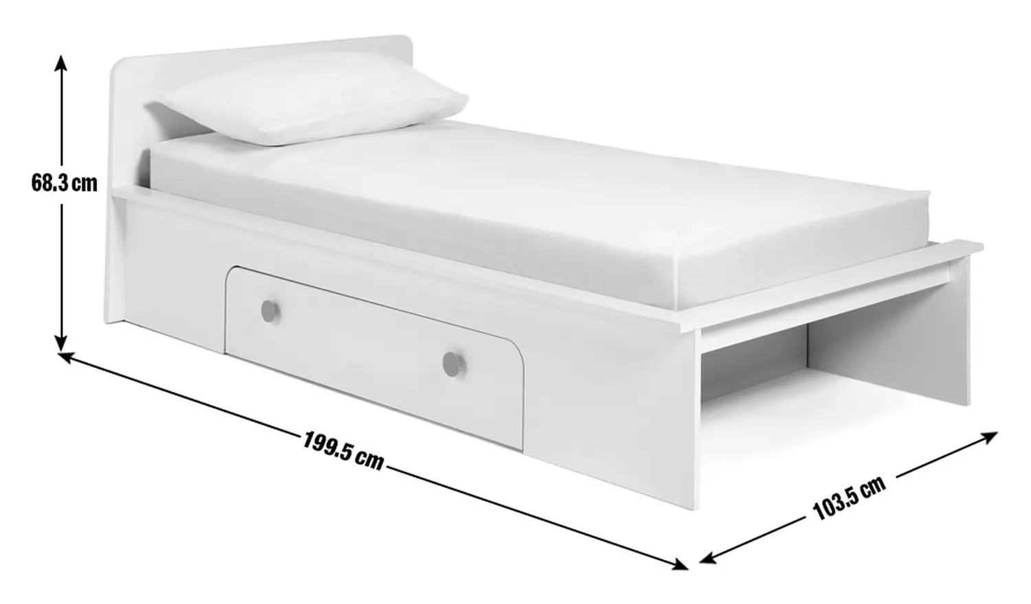 Habitat Rudi Single Storage Bed Frame - White