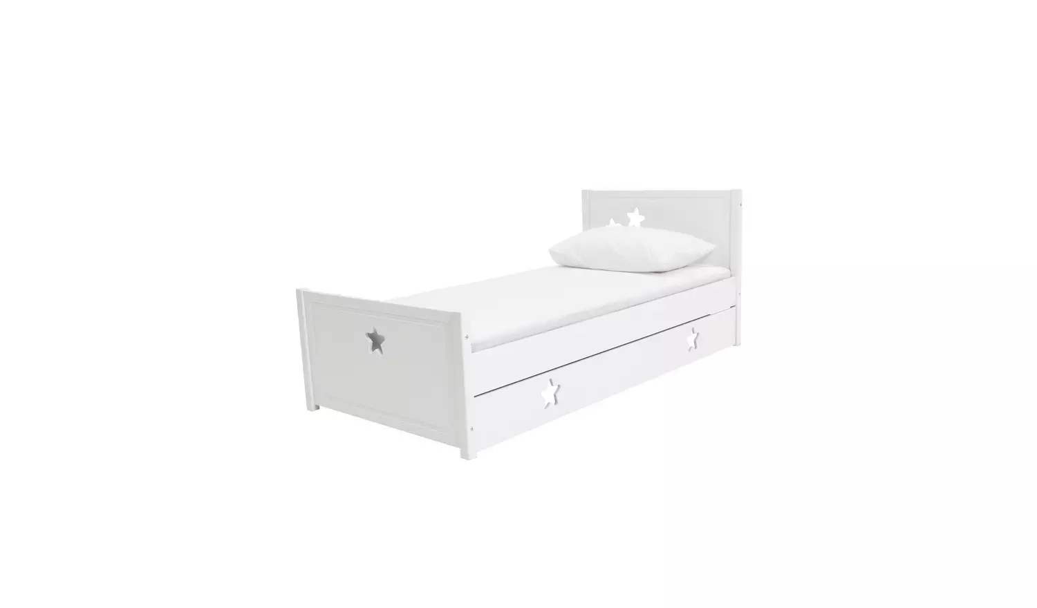Habitat Stars Single Bed and Kids Mattress - White