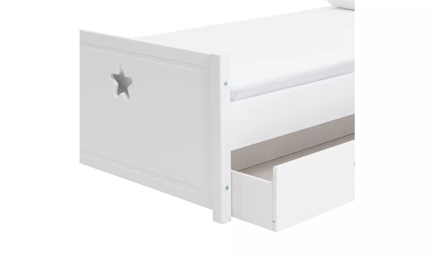 Habitat Stars Single Bed and Kids Mattress - White