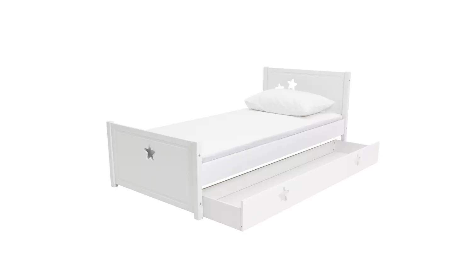 Habitat Stars Single Bed and Kids Mattress - White