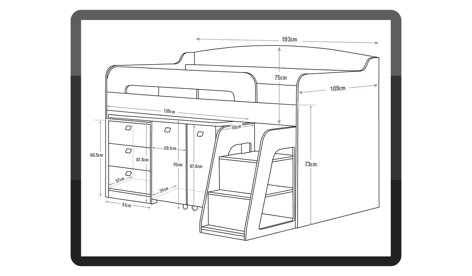 Habitat Ultimate Storage Mid Sleeper Bed Frame - Beech