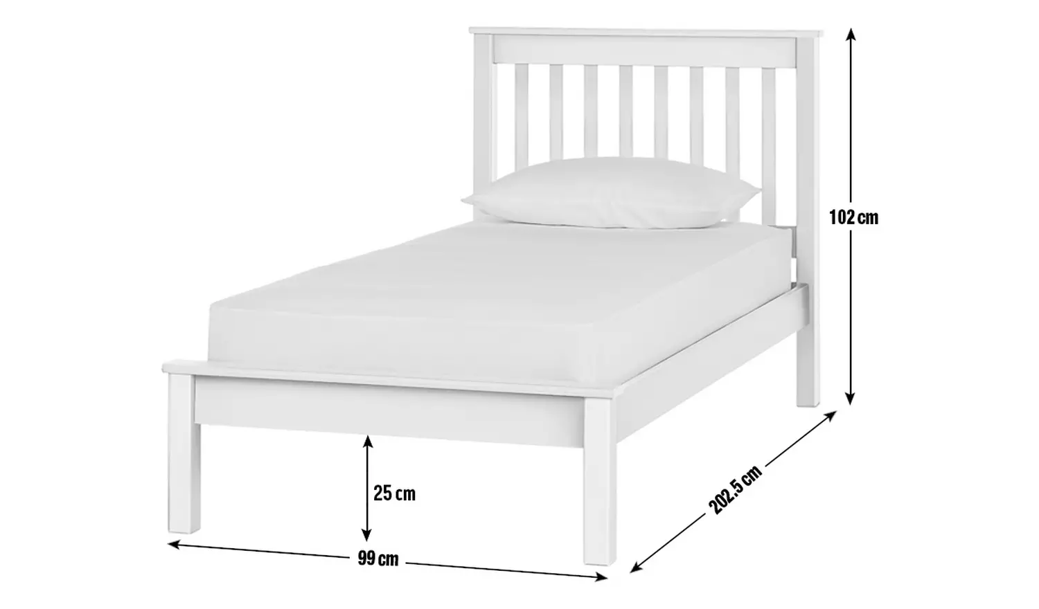 Habitat Noah Single Bed Frame and Kids Mattress - White