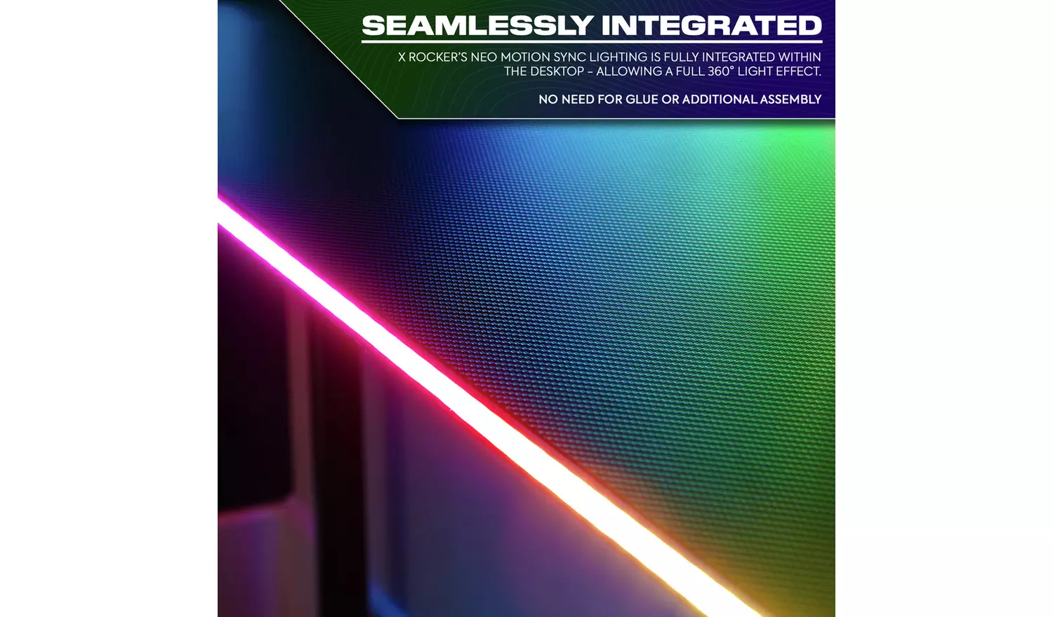 X Rocker HQ RGB LED Gaming High Sleeper Bed with Desk- Black