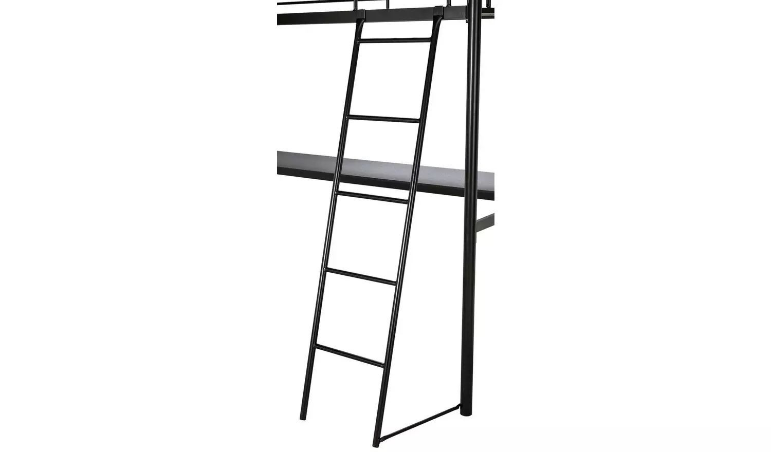 Habitat Riley High Sleeper Metal Bed Frame & Desk-Black