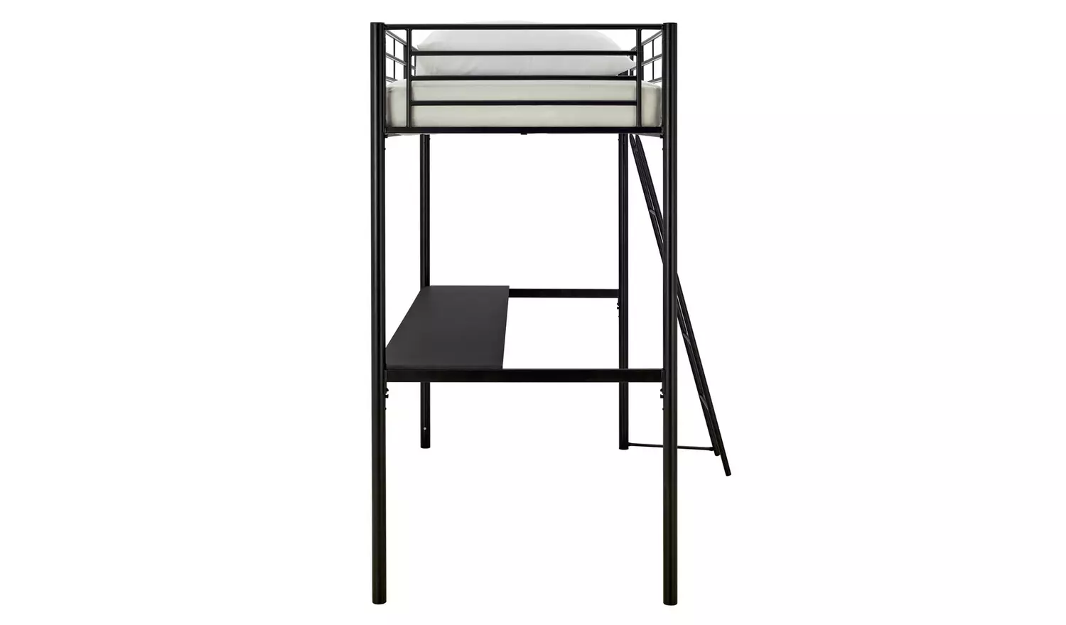 Habitat Riley High Sleeper Metal Bed Frame & Desk-Black