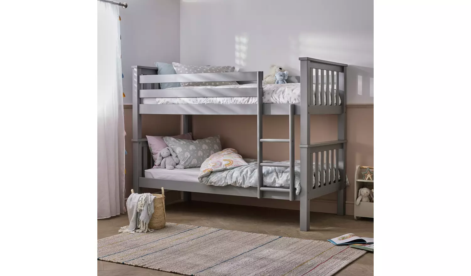 Habitat Heavy Duty Detachable Bunk and 2 Mattresses - Grey