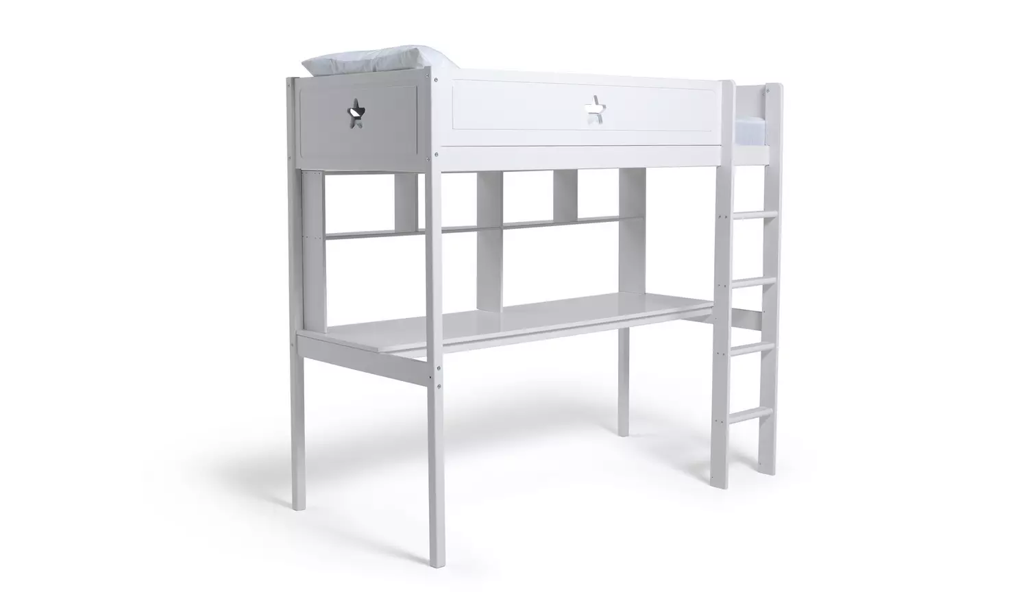 Habitat Stars High Sleeper Bed, Desk and Shelves -White
