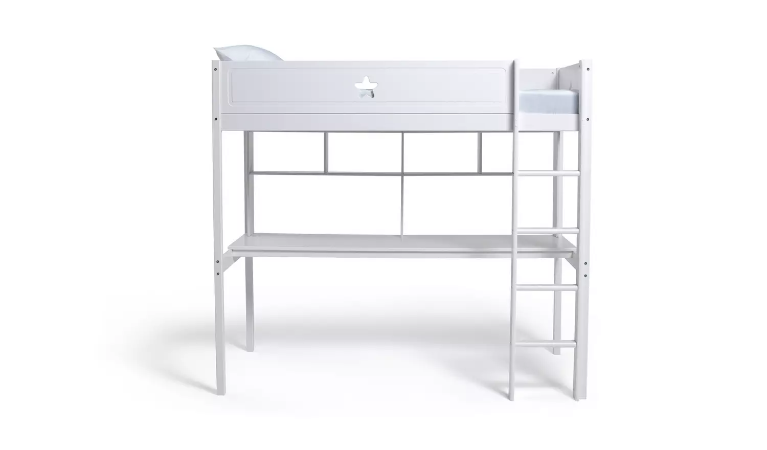 Habitat Stars High Sleeper Bed, Desk and Shelves -White