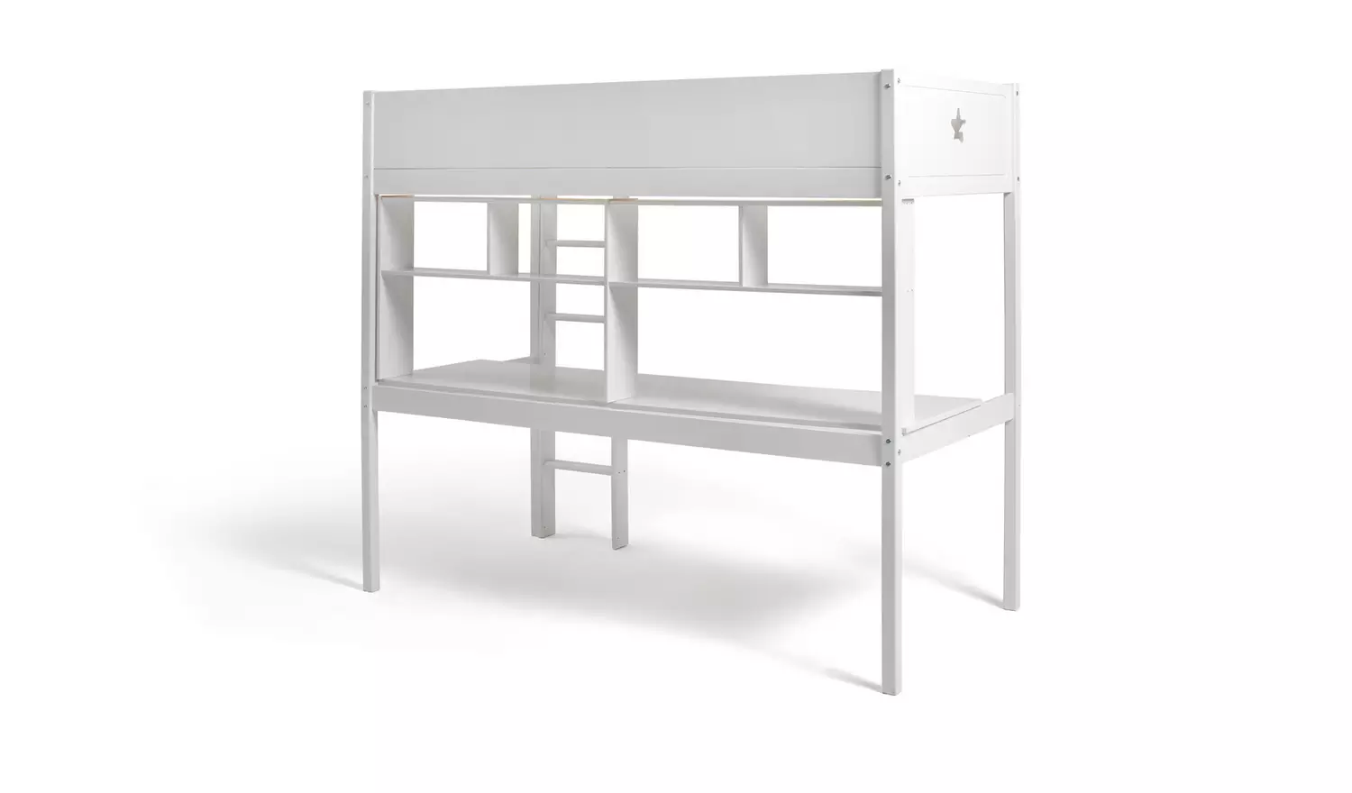 Habitat Stars High Sleeper Bed, Desk and Shelves -White
