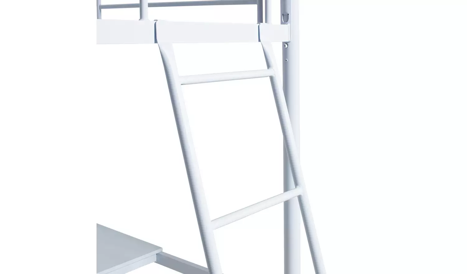 Habitat Riley High Sleeper Metal Bed Frame & Desk-White