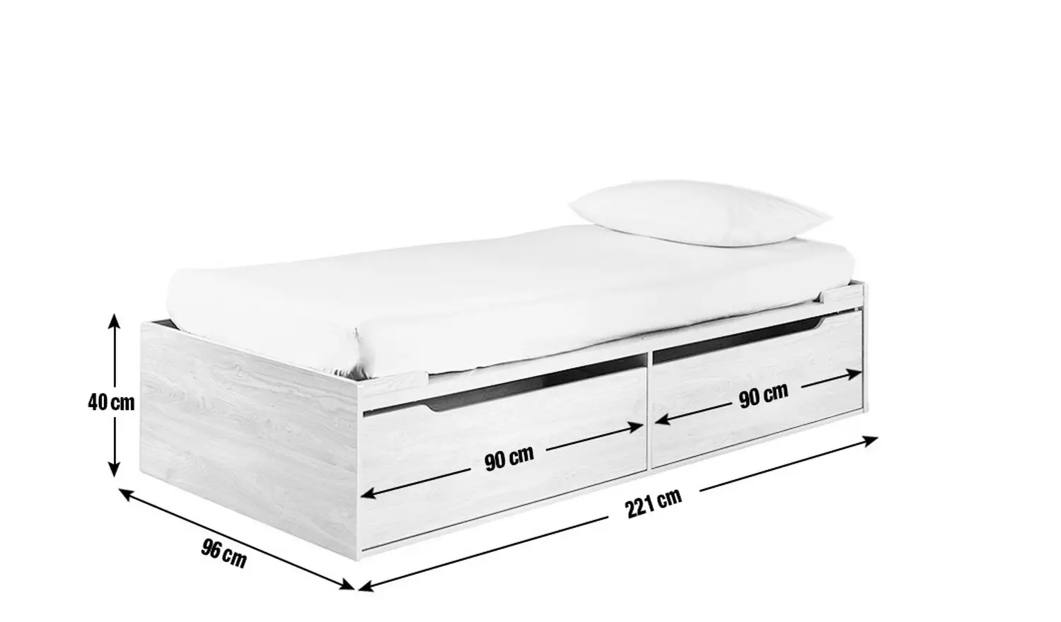 Habitat Lloyd Storage Cabin Bed, Headboard & Mattress -White