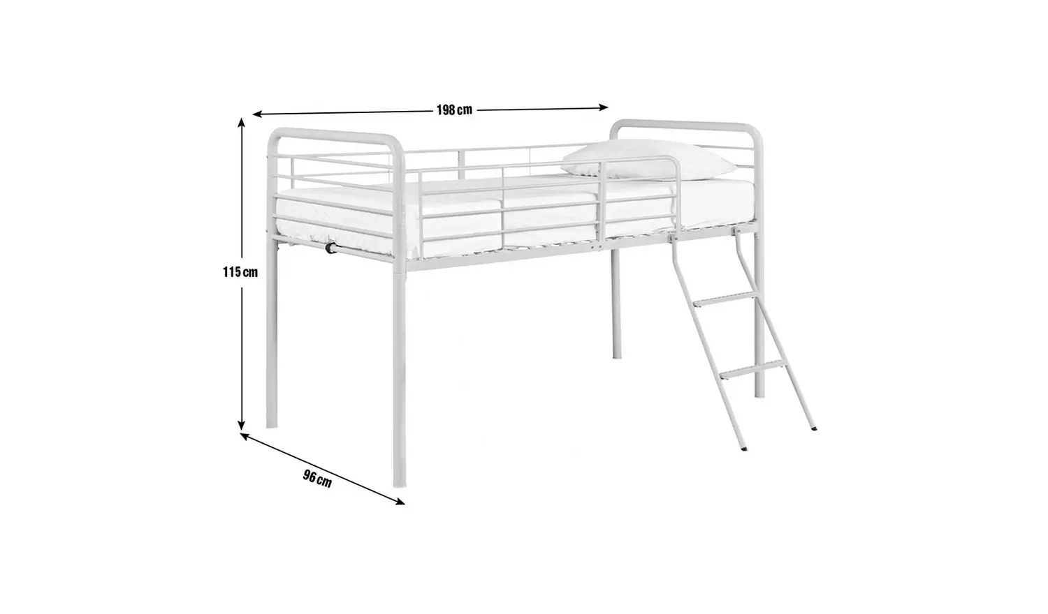 Argos Home Jo Mid Sleeper Metal Bed Frame - Silver