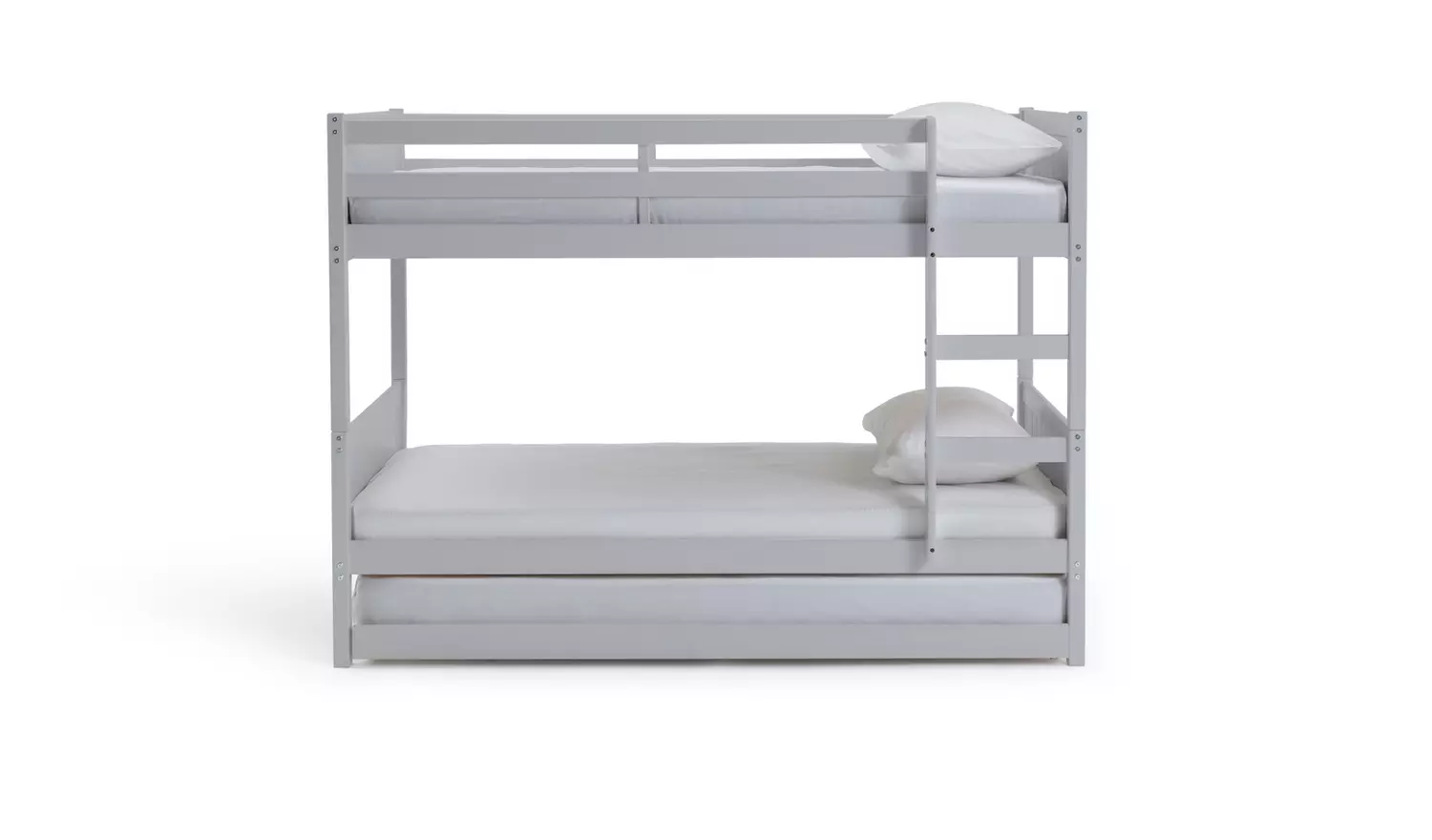 Habitat Detachable Bunk Bed, Trundle & 3 Mattresses -Grey