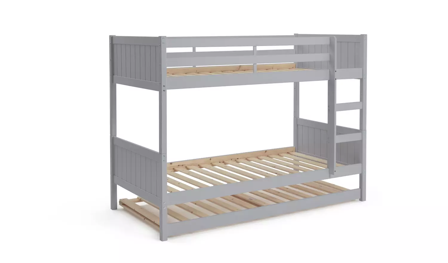 Habitat Detachable Bunk Bed, Trundle & 3 Mattresses -Grey