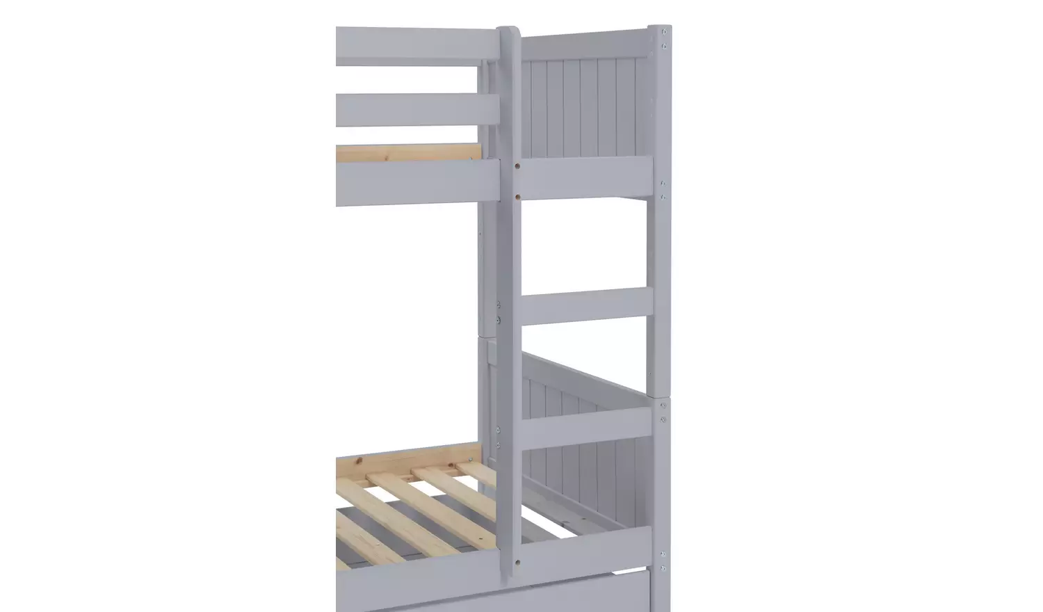Habitat Detachable Bunk Bed, Trundle & 3 Mattresses -Grey