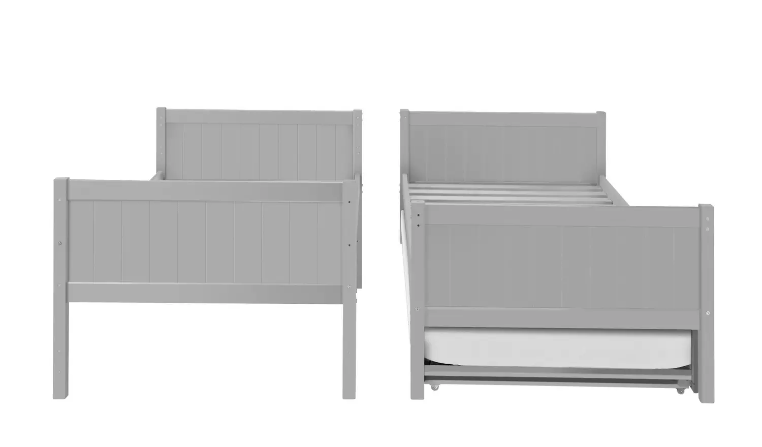 Habitat Detachable Bunk Bed, Trundle & 3 Mattresses -Grey