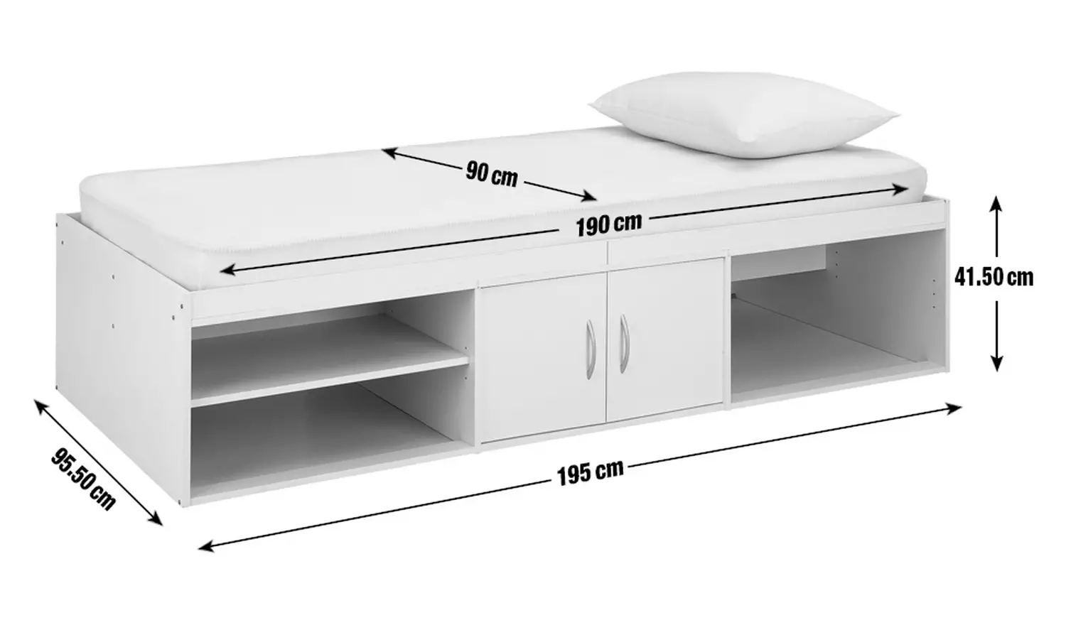 Argos Home Freddie Storage Cabin Bed - White