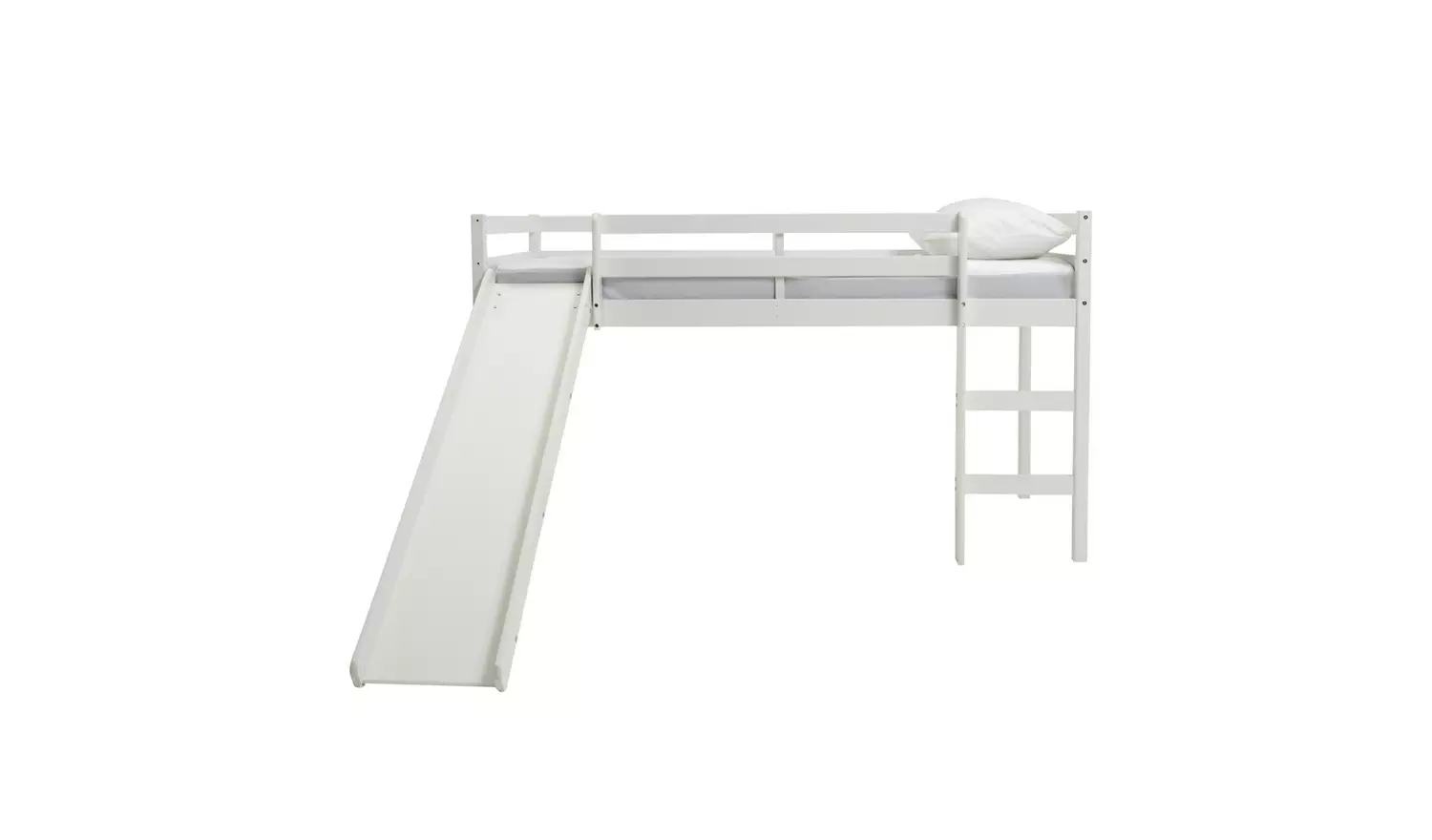 Argos Home Kaycie Mid Sleeper, Slide & Kids Mattress - White