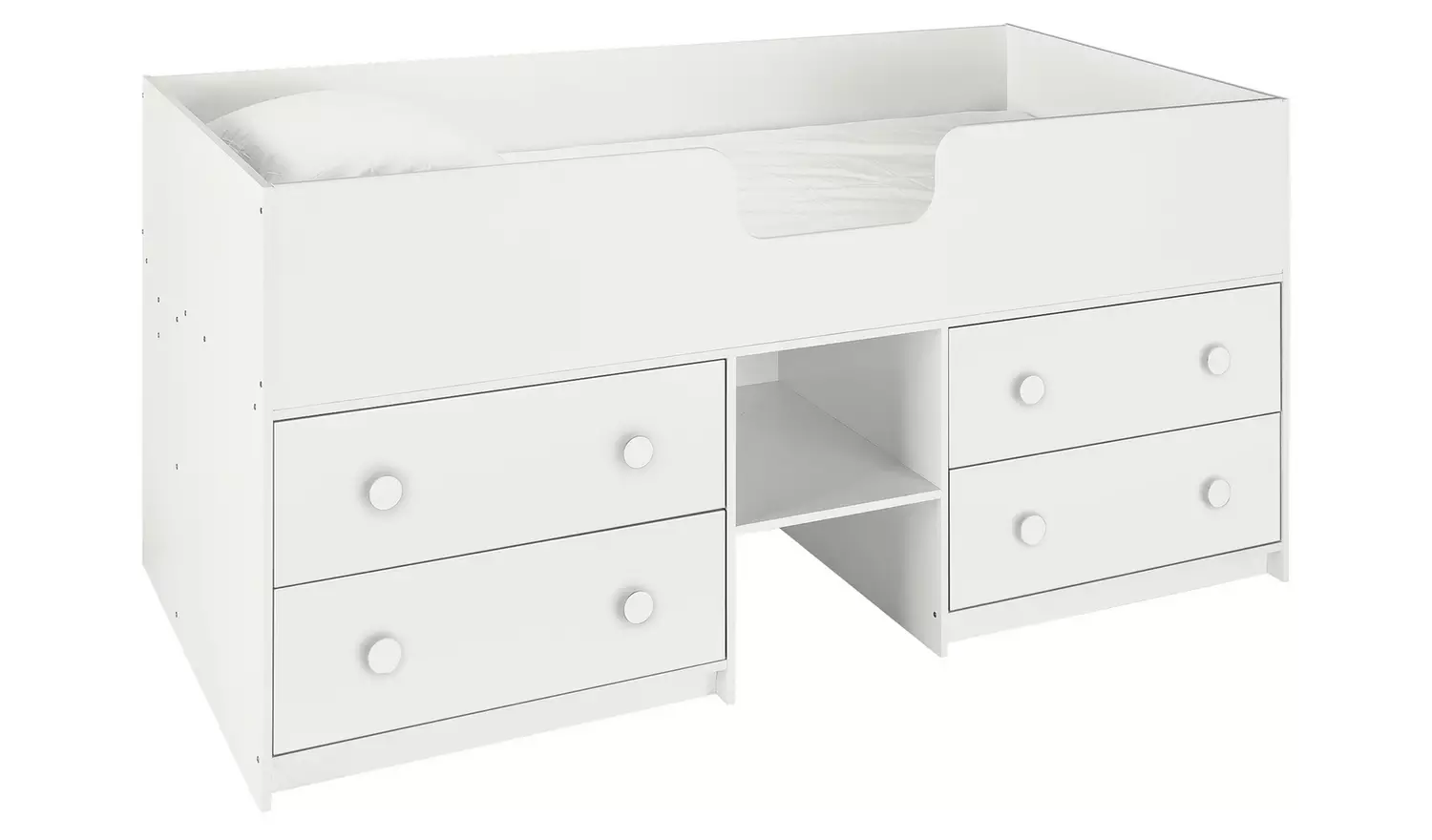Habitat Jackson Storage Shorty Size Mid Sleeper Bed - White