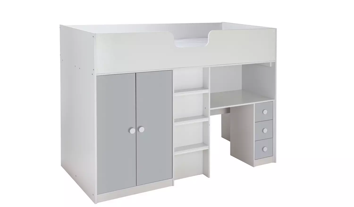 Habitat Jackson High Sleeper Bed Frame - White and Grey