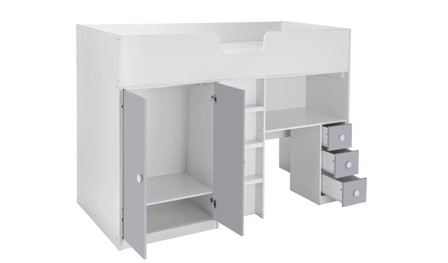 Habitat Jackson High Sleeper Bed Frame - White and Grey