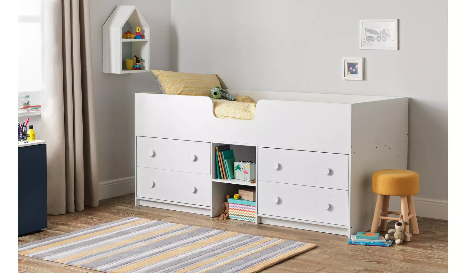 Habitat Jackson Storage Mid Sleeper Bed - White